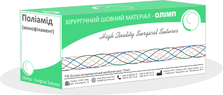 Поліамід, монофіламент (Нейлон), чорний - USP(ЕР) 8/0(М0,4), 3/8, 6,5 мм голка, 30 см